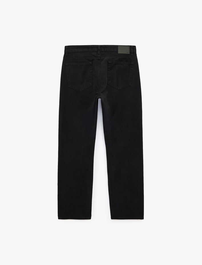  Normal Bel Cepli Pamuklu Straight Fit Jean Pantolon