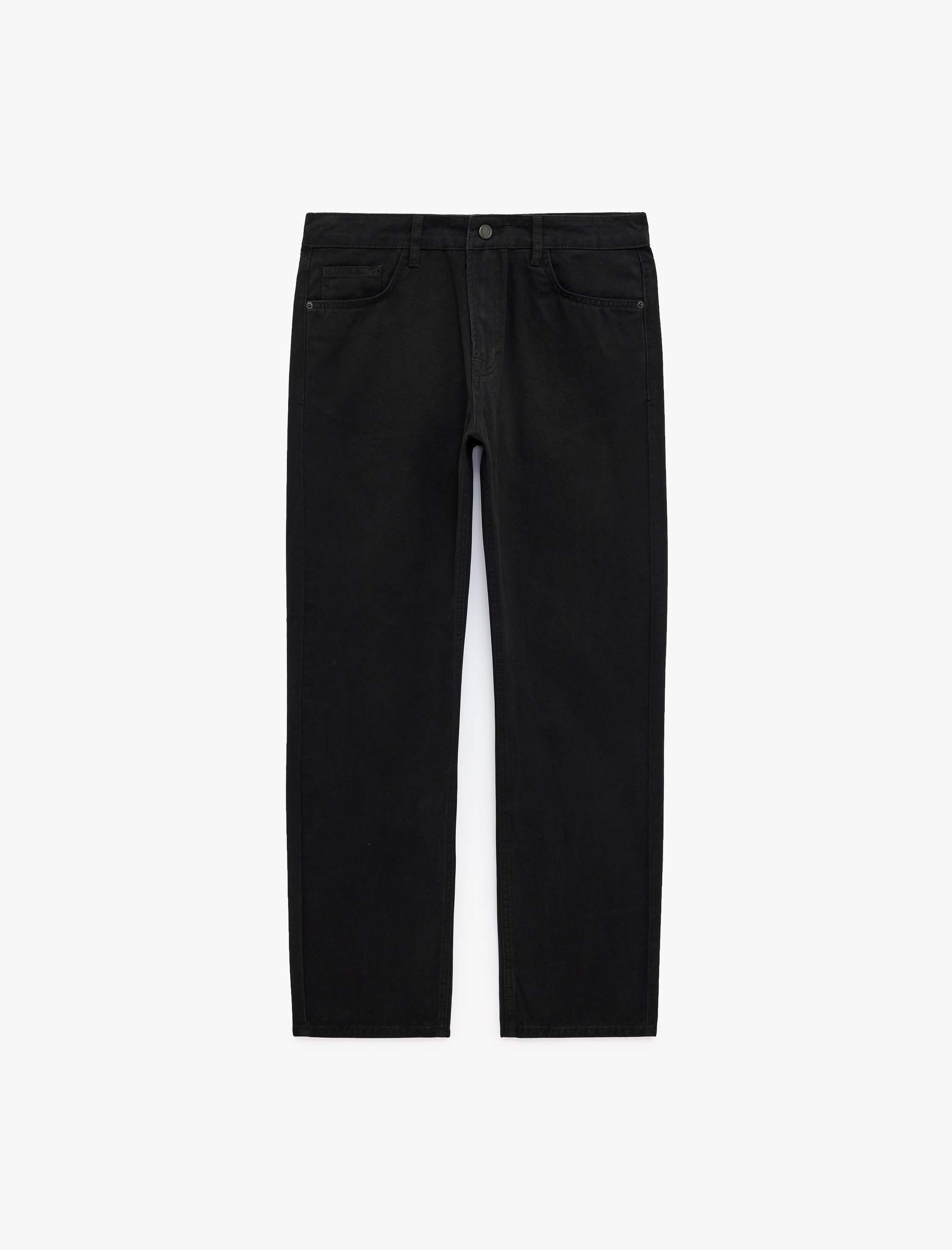   Normal Bel Cepli Pamuklu Straight Fit Jean Pantolon