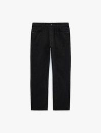 Normal Bel Cepli Pamuklu Straight Fit Jean Pantolon