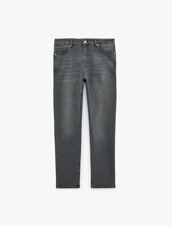  Normal Bel Pamuklu 5 Cepli Slim Fit Jean Pantolon - Brad Jean