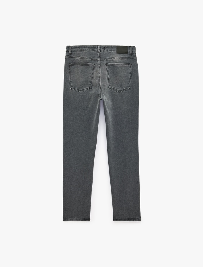  Normal Bel Pamuklu 5 Cepli Slim Fit Jean Pantolon - Brad Jean