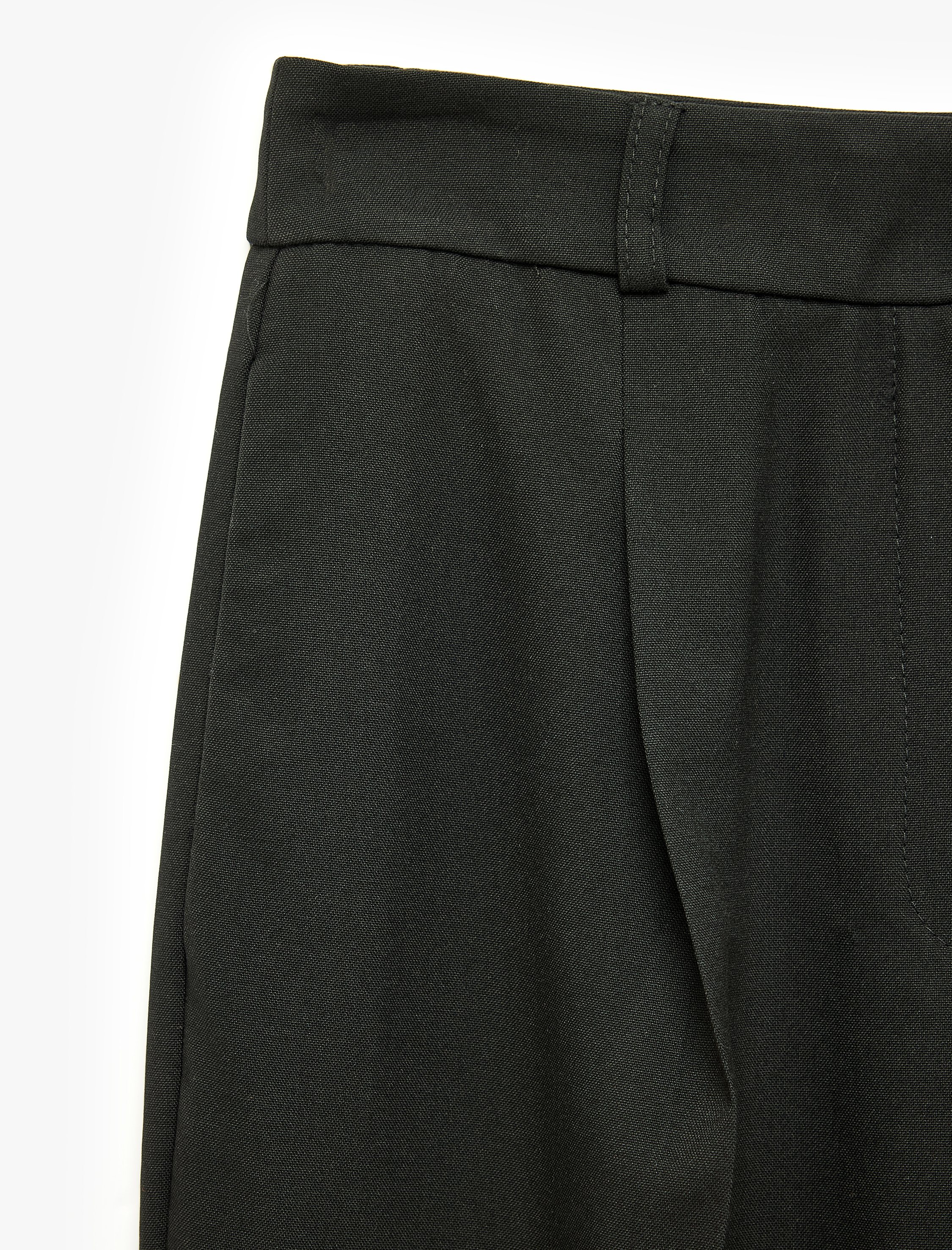   Cepli Regular Fit Düz Bol Paça Pileli Kumaş Pantolon