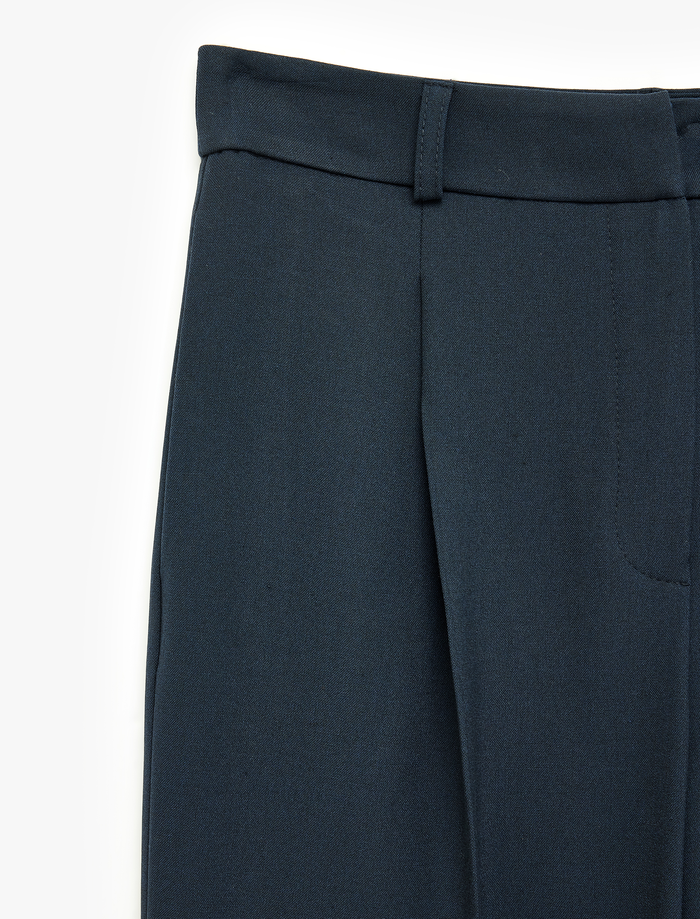   Cepli Regular Fit Düz Bol Paça Pileli Kumaş Pantolon