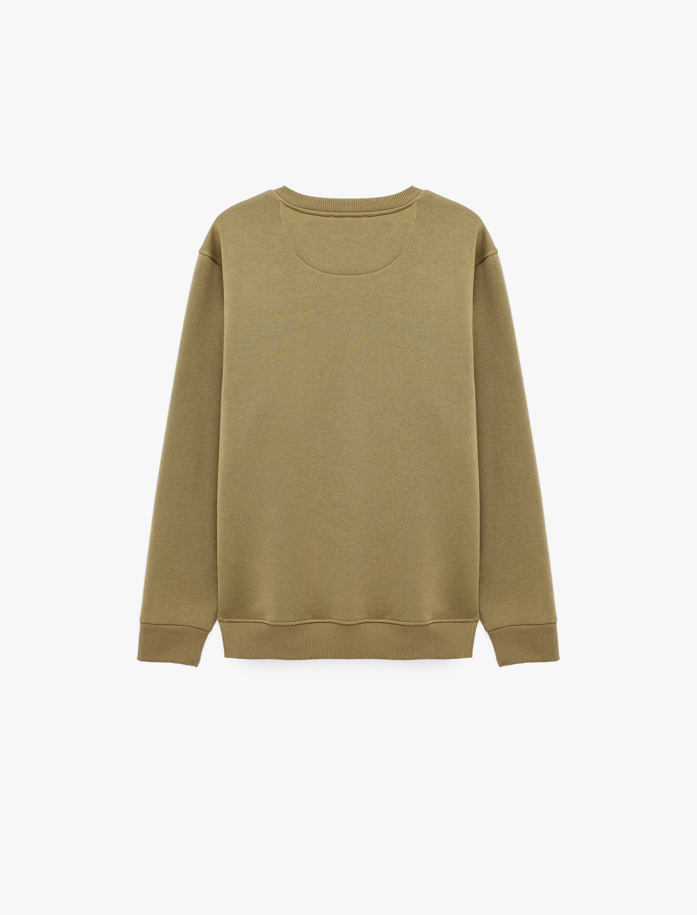   Uzun Kollu Üç İplik Şardonlu Bisiklet Yaka Baskılı Sweatshirt