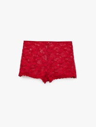 Rahat Kesim Normal Bel Dantelli Şort Pijama Altı