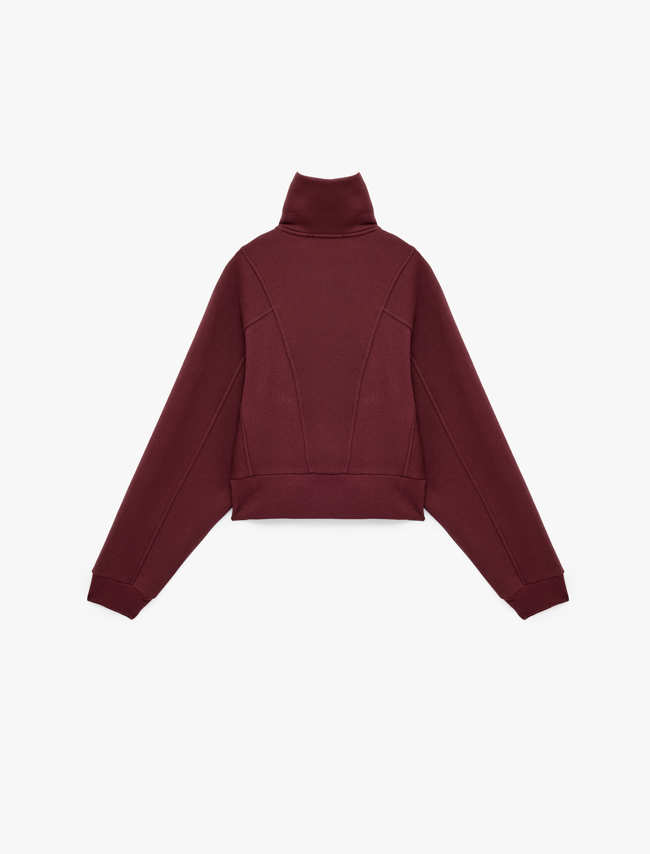   Balon Kol Fermuarlı Şardonlu Sweatshirt