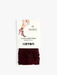 30 Den Desenli Soket Çorap