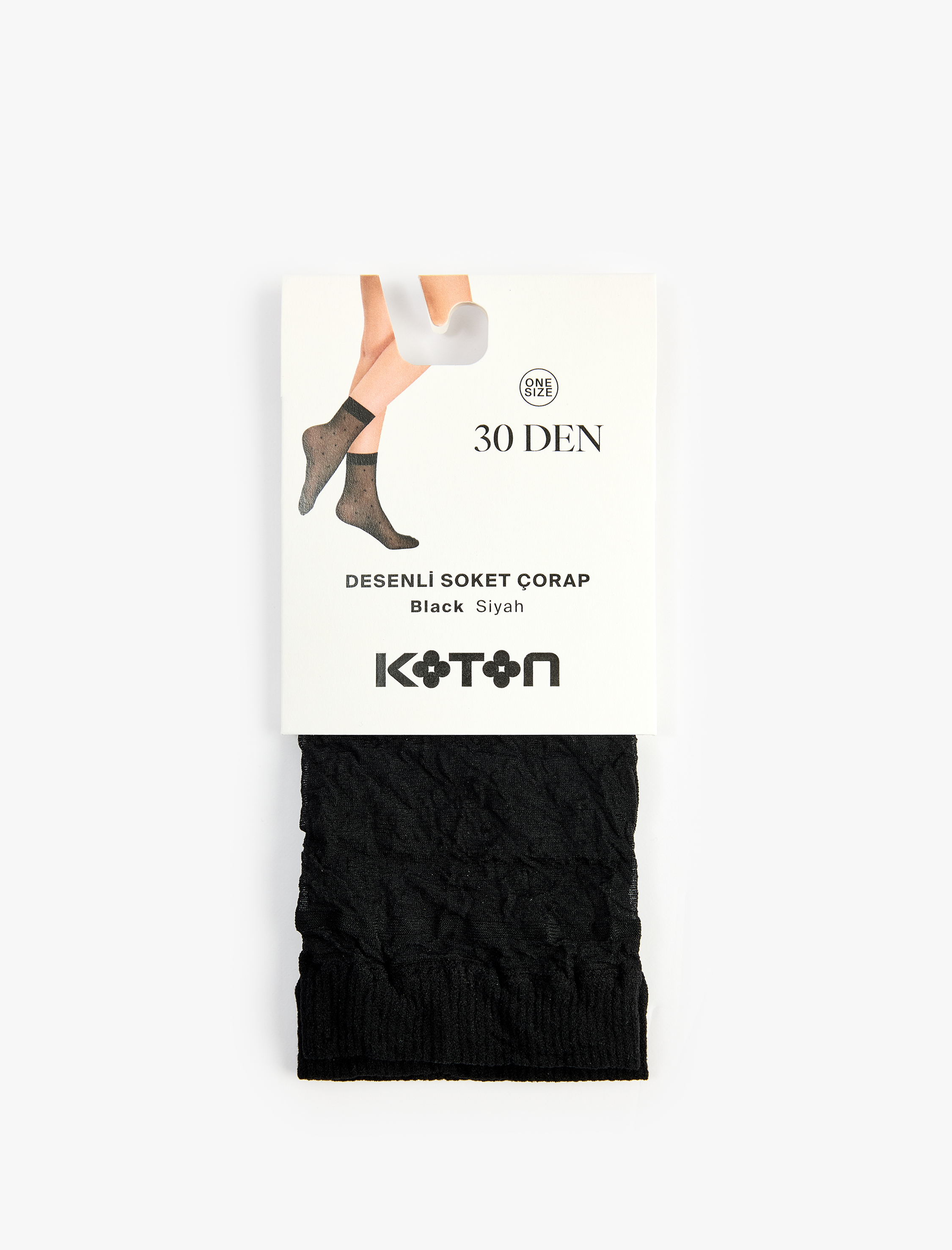  Kadın 30 Den Desenli Soket Çorap