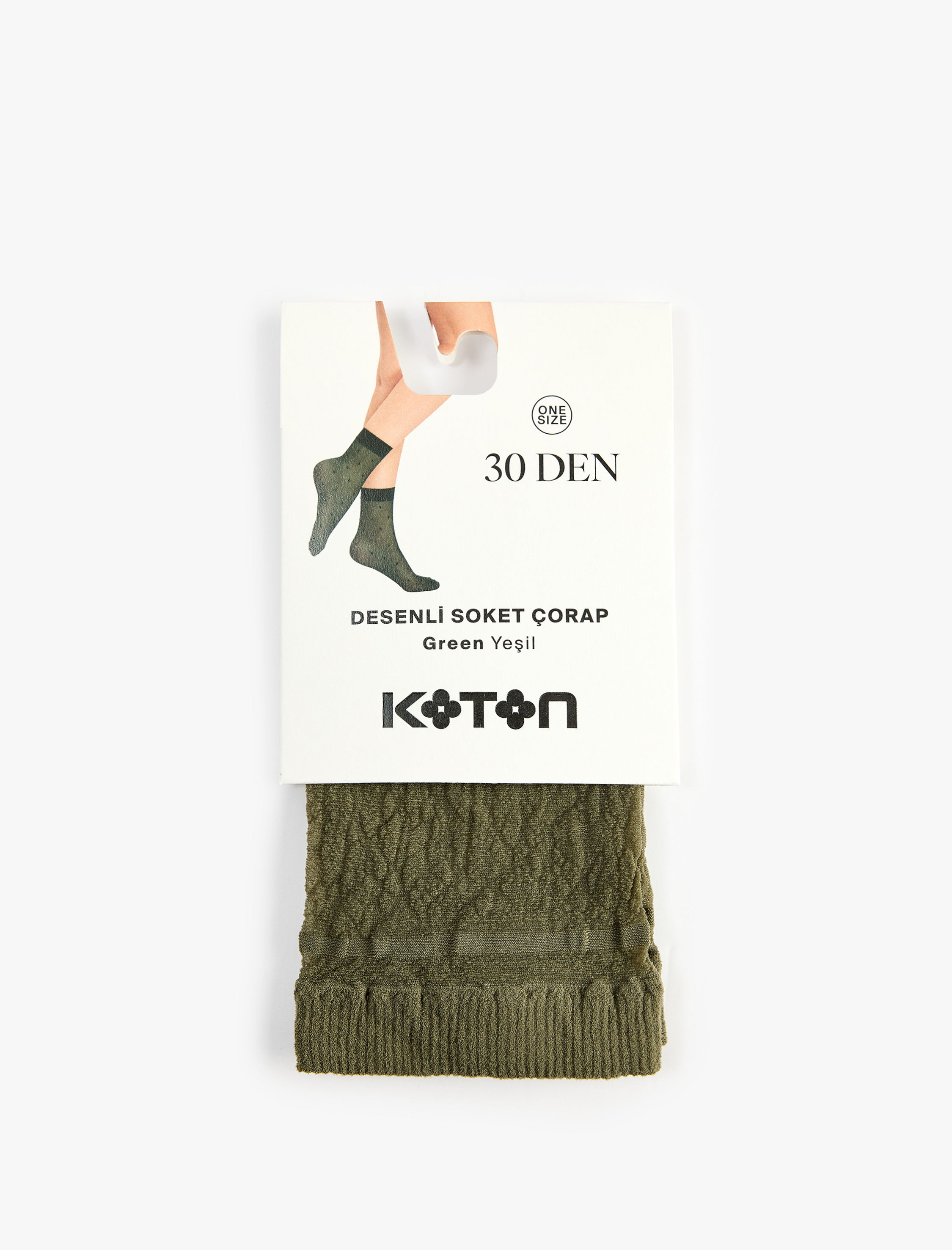  Kadın 30 Den Desenli Soket Çorap