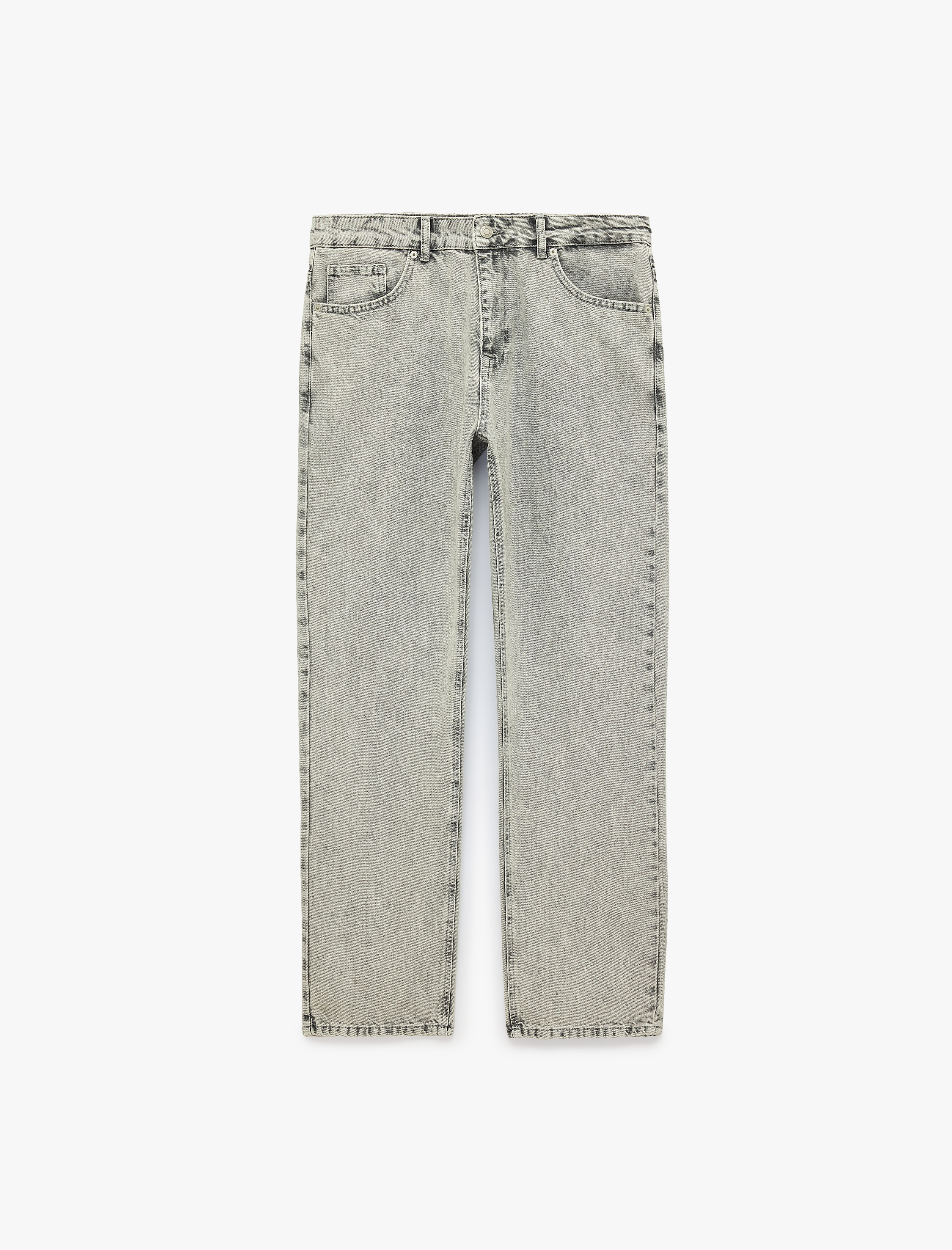   Normal Bel Beş Cepli Pamuklu Vintage Straight Jean Pantolon