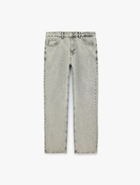 Normal Bel Beş Cepli Pamuklu Vintage Straight Jean Pantolon