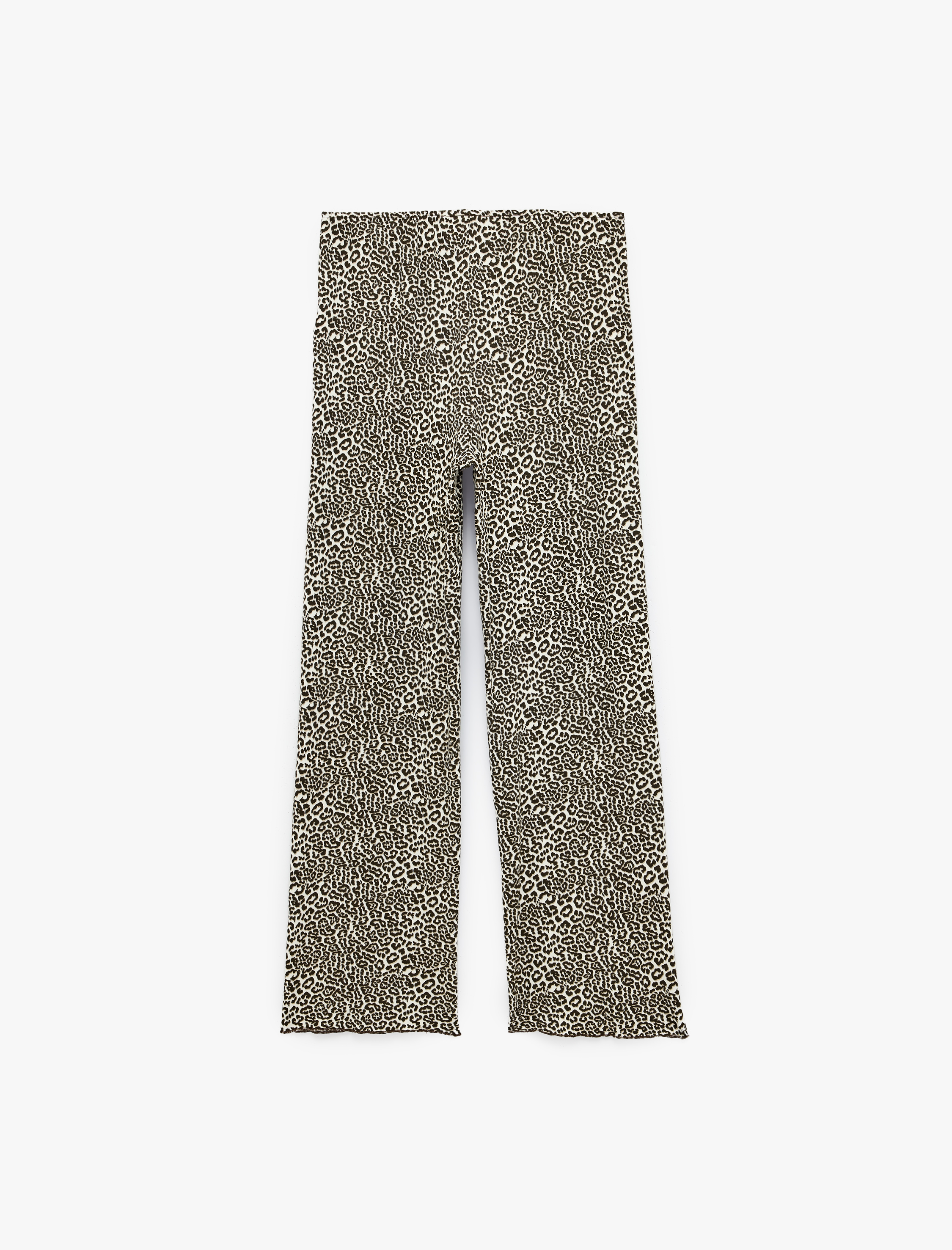   Leopar Desenli Beli Lastikli Rahat Kesim Viskon Pijama Altı