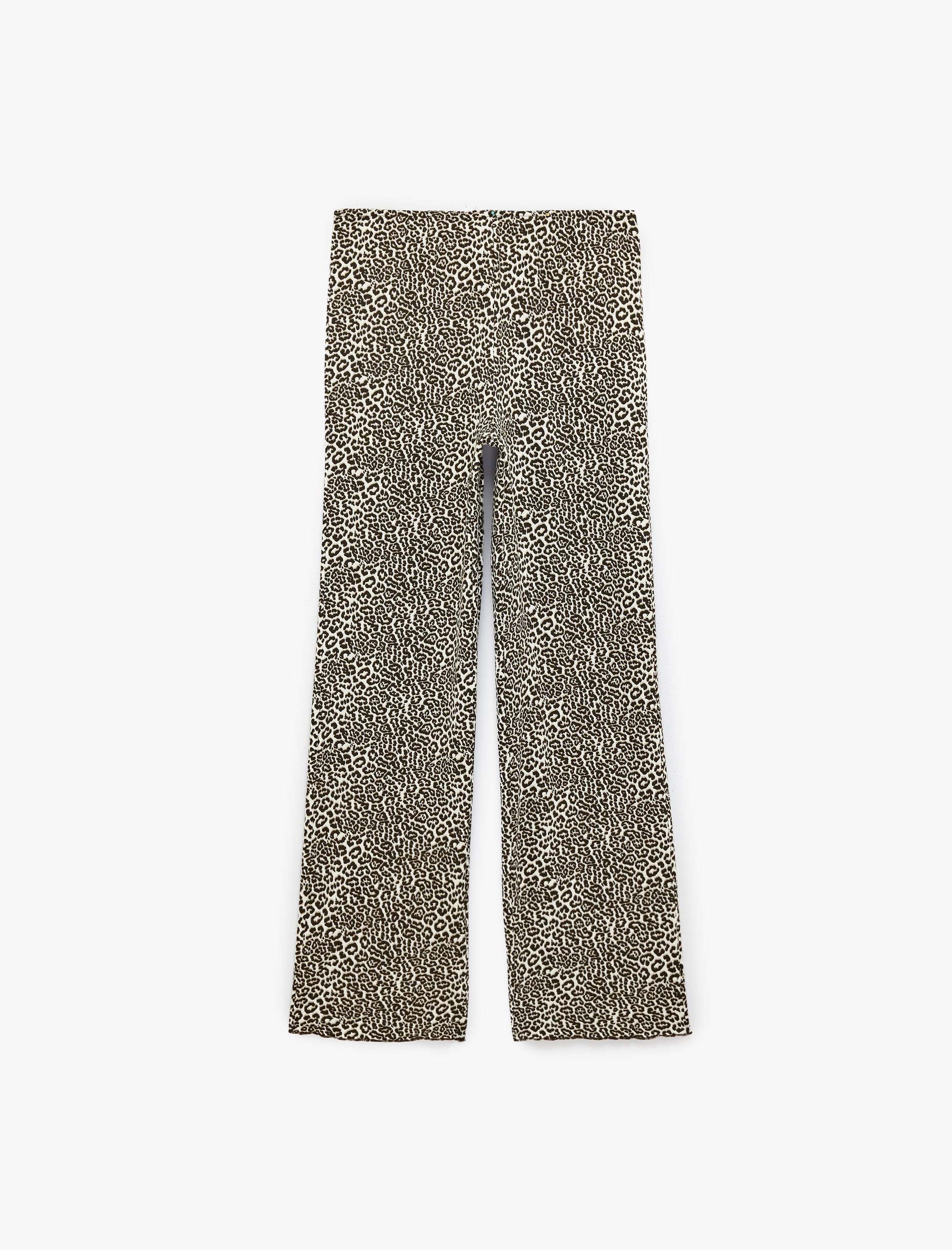   Leopar Desenli Beli Lastikli Rahat Kesim Viskon Pijama Altı