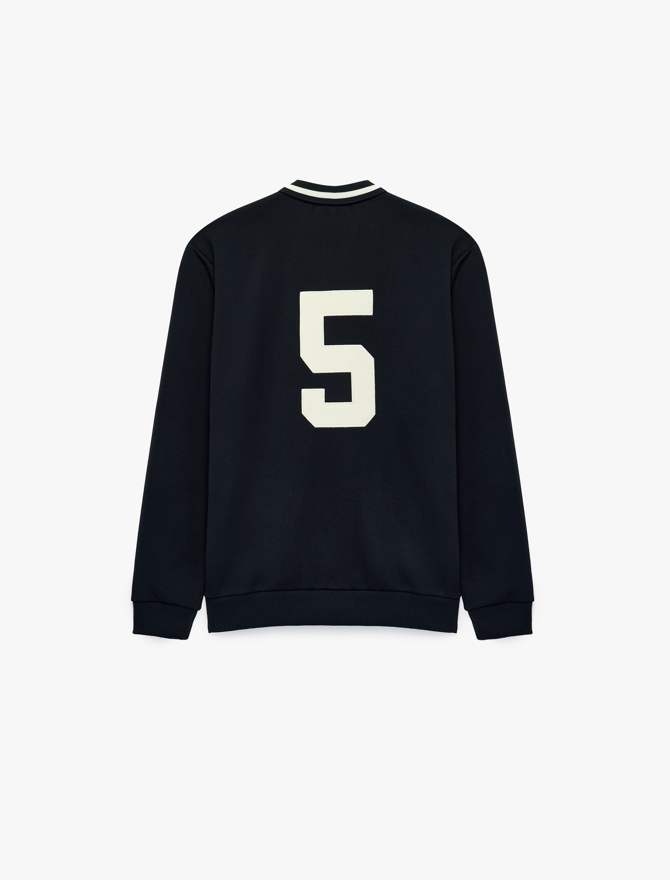   Uzun Kollu Şardonlu Nakışlı Renk Kontrastlı Düğmeli Polo Yaka Sweatshirt