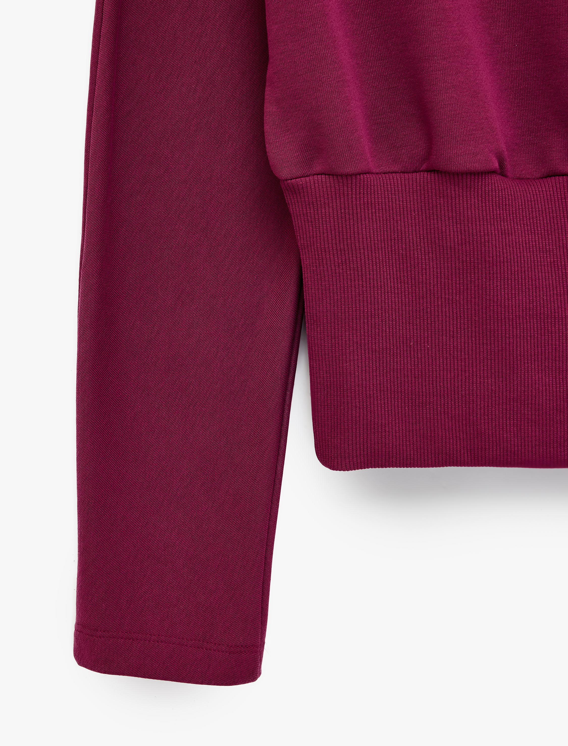   Asimetrik Kayık Yaka Sweatshirt Pamuklu Slim Fit Yarasa Kollu