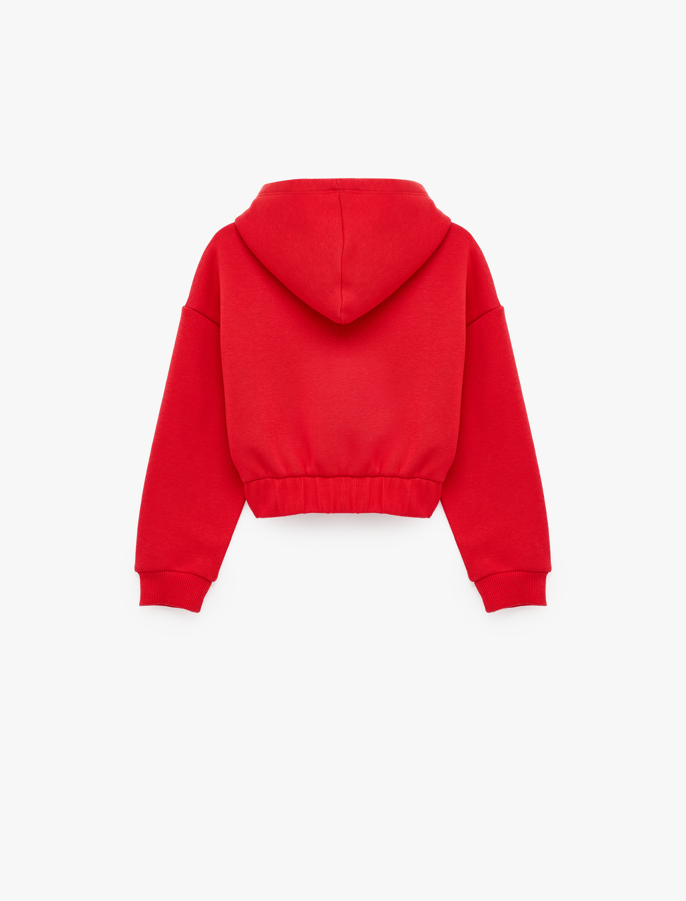  Kız Çocuk Şardonlu Slim Fit Uzun Kollu Kapüşonlu Fermuarlı Sweatshirt