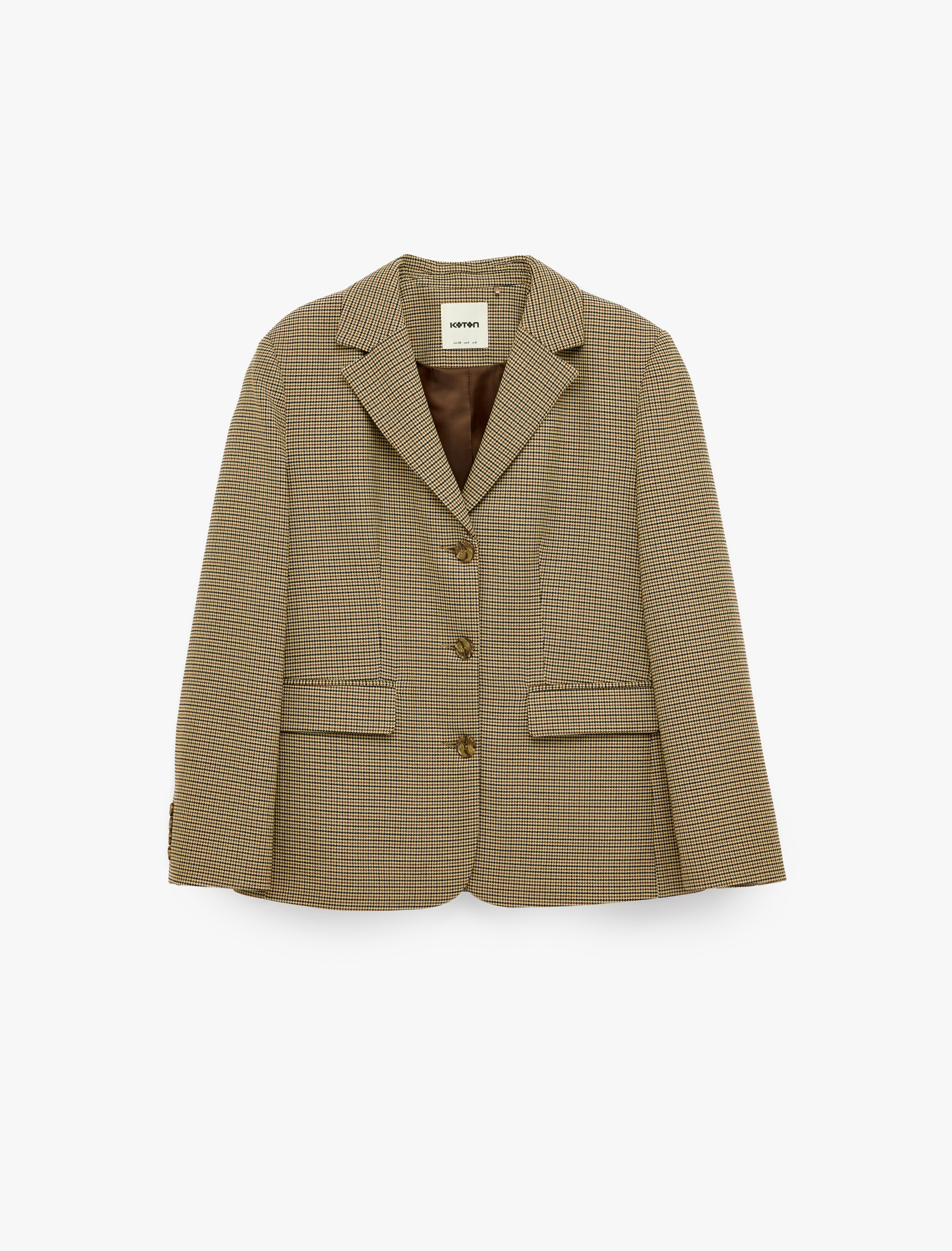   Ekose Blazer Ceket Cepli Uzun Kollu Regular Fit
