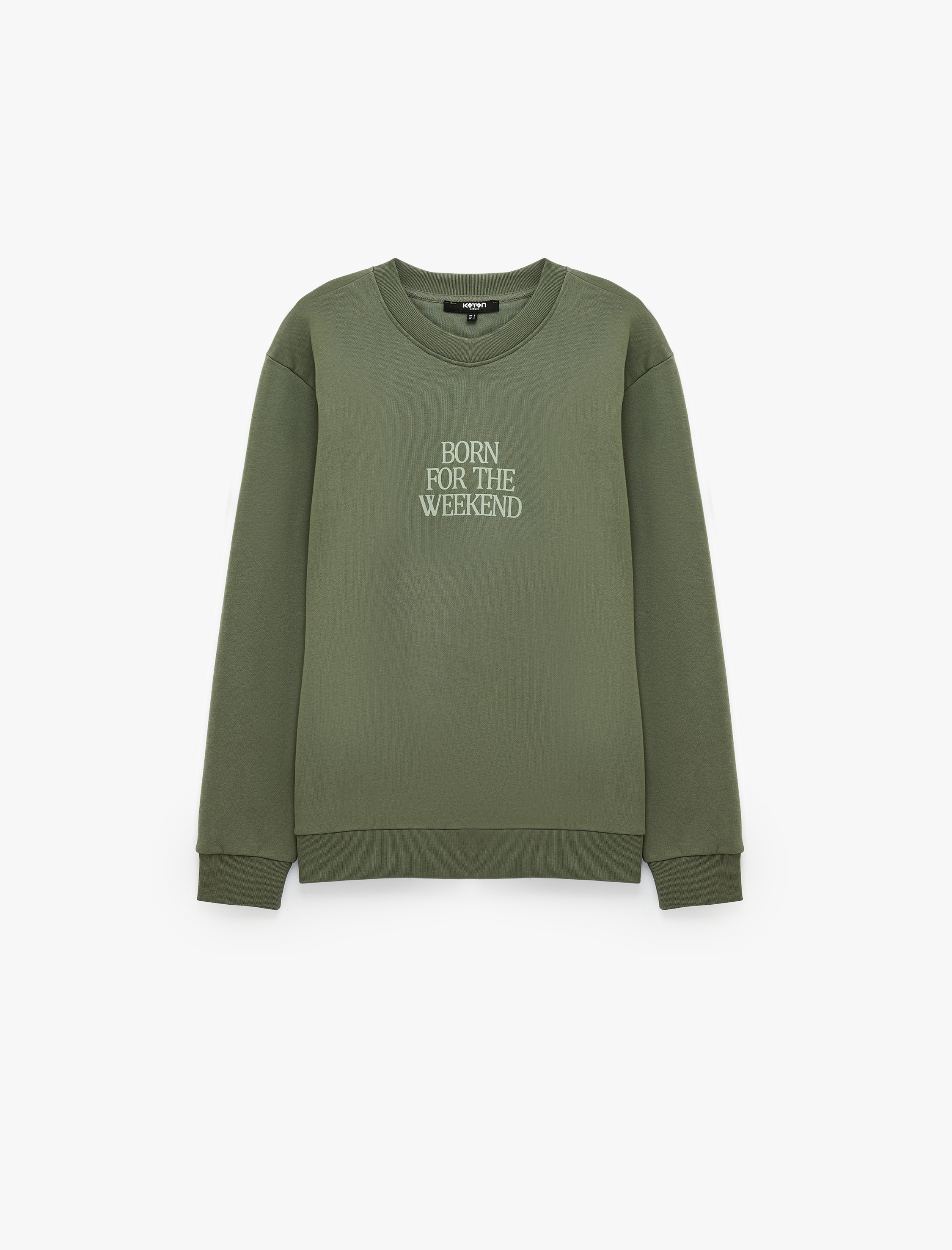   Üç İplik Şardonlu Regular Fit Baskılı Bisiklet Yaka Uzun Kollu Sweatshirt