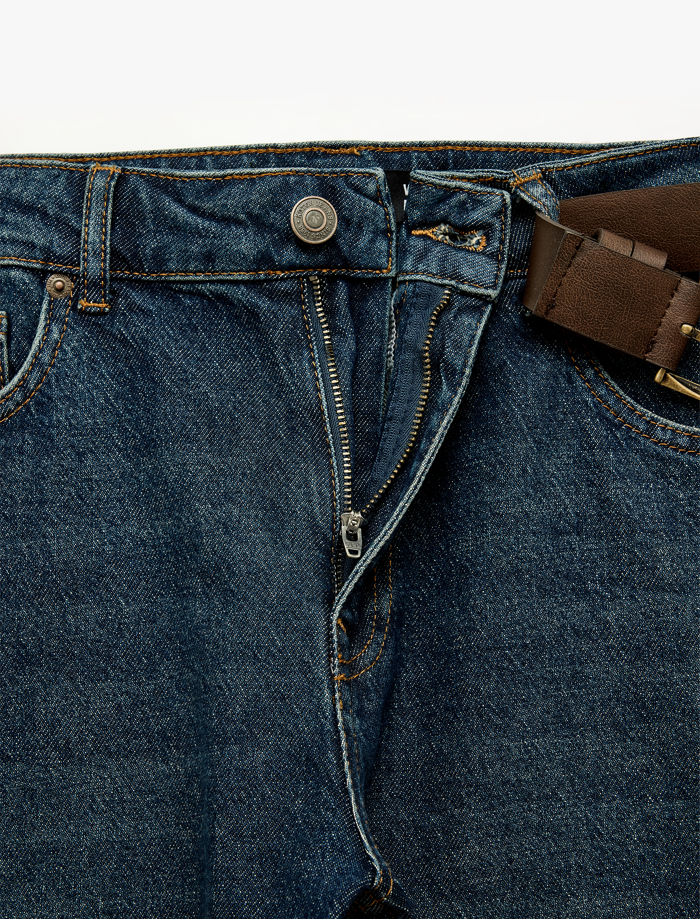   Pamuklu Cepli Kemerli Straight Fit Jean Pantolon - Mark Jean