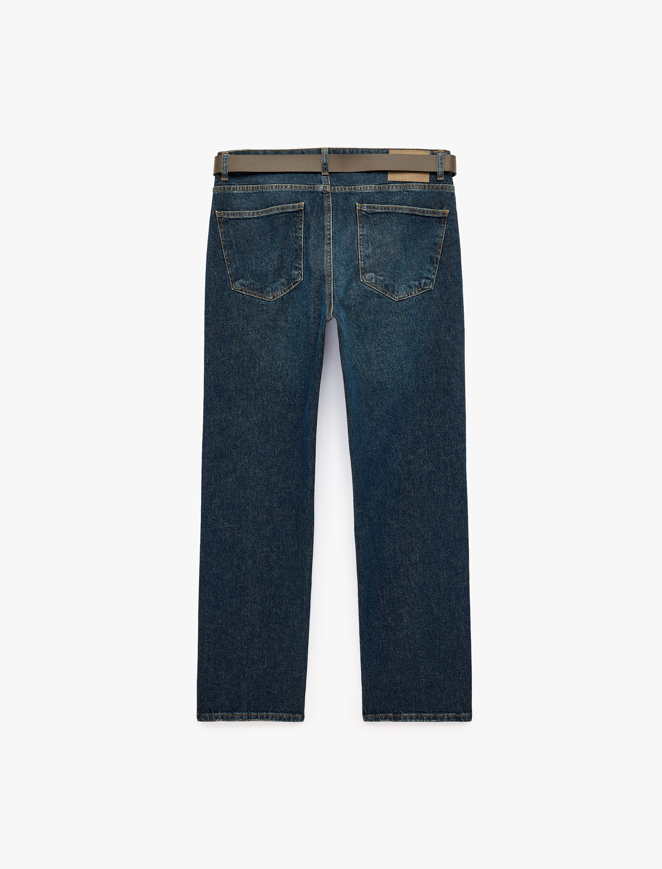   Pamuklu Cepli Kemerli Straight Fit Jean Pantolon - Mark Jean