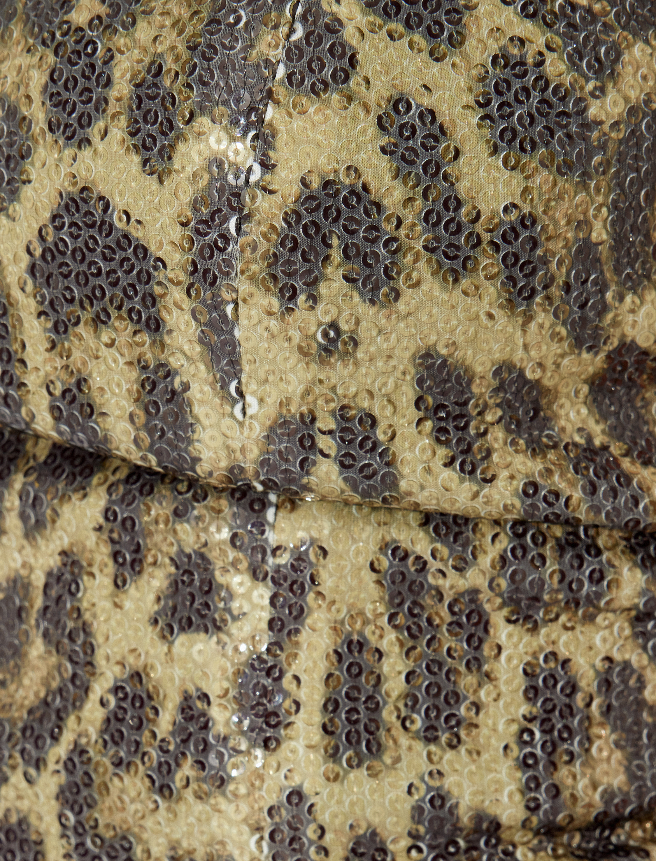   Straplez Crop Kolsuz Slim Fit Leopar Payetli Abiye Bluz