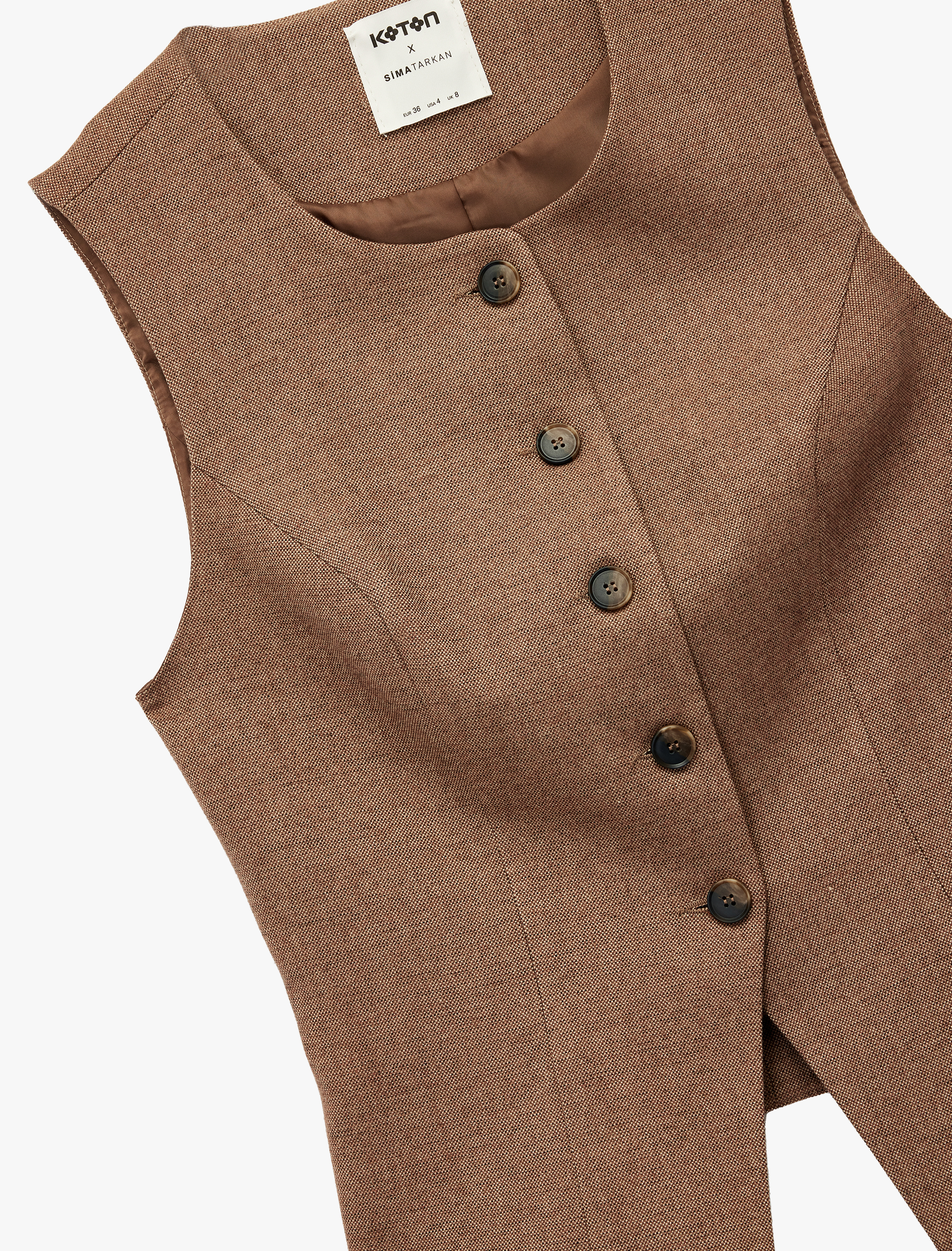   Bisiklet Yaka Düğmeli Blazer Yelek
