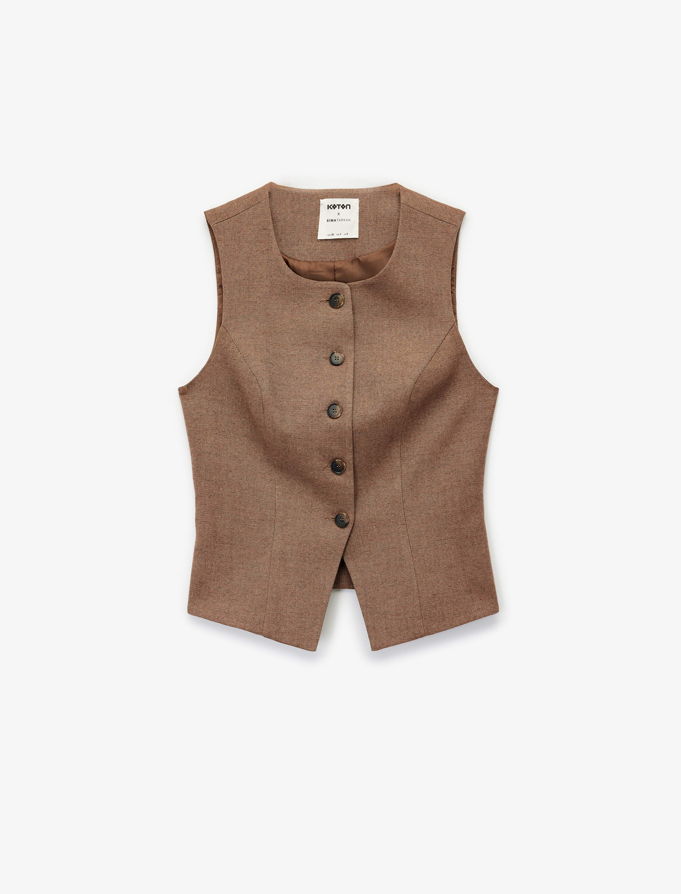   Bisiklet Yaka Düğmeli Blazer Yelek