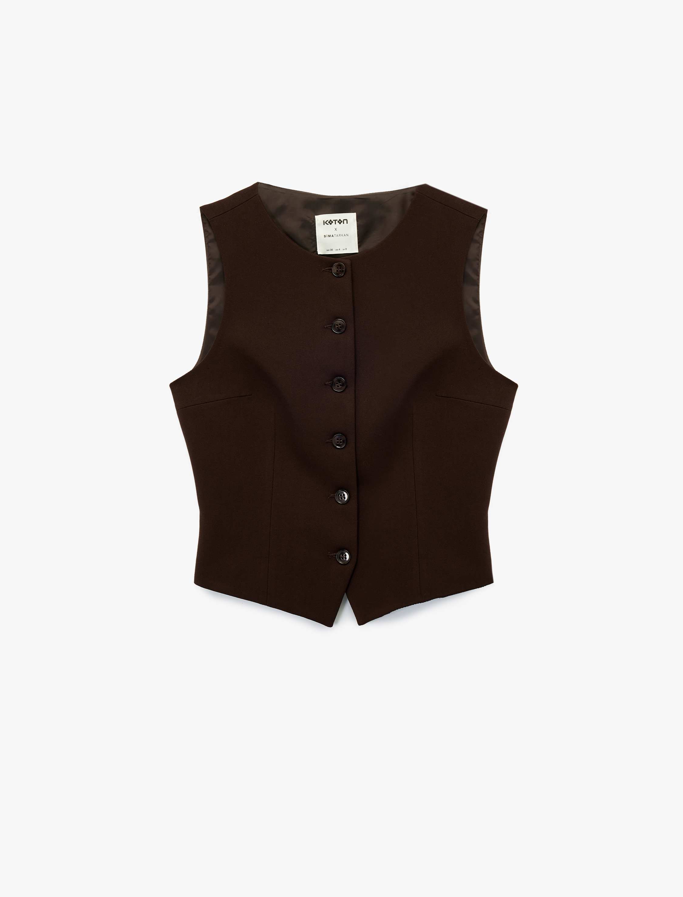   Bisiklet Yaka Düğmeli Blazer Yelek