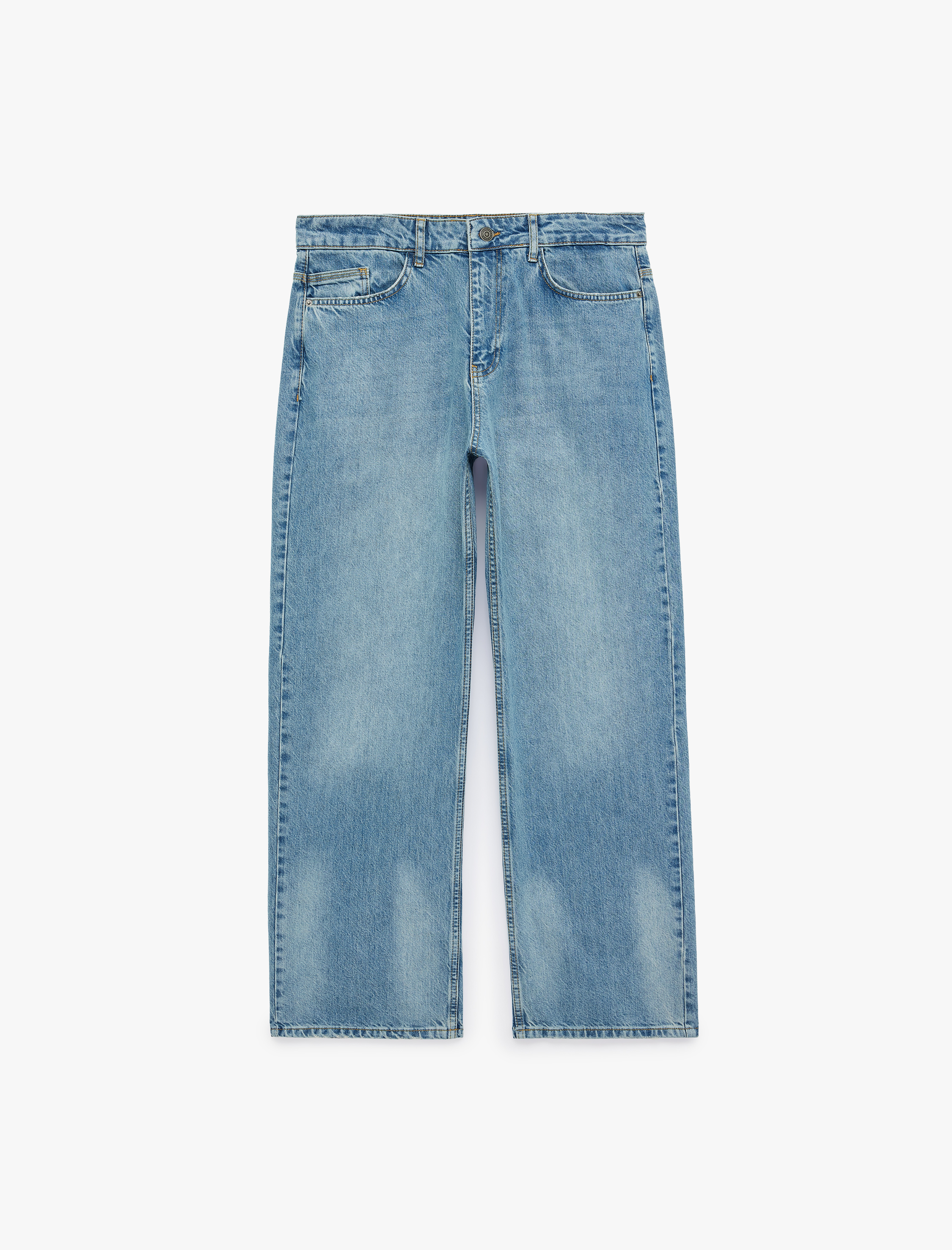   Pamuklu Rahat Kesim 5 Cepli Loose Fit Jean Pantolon