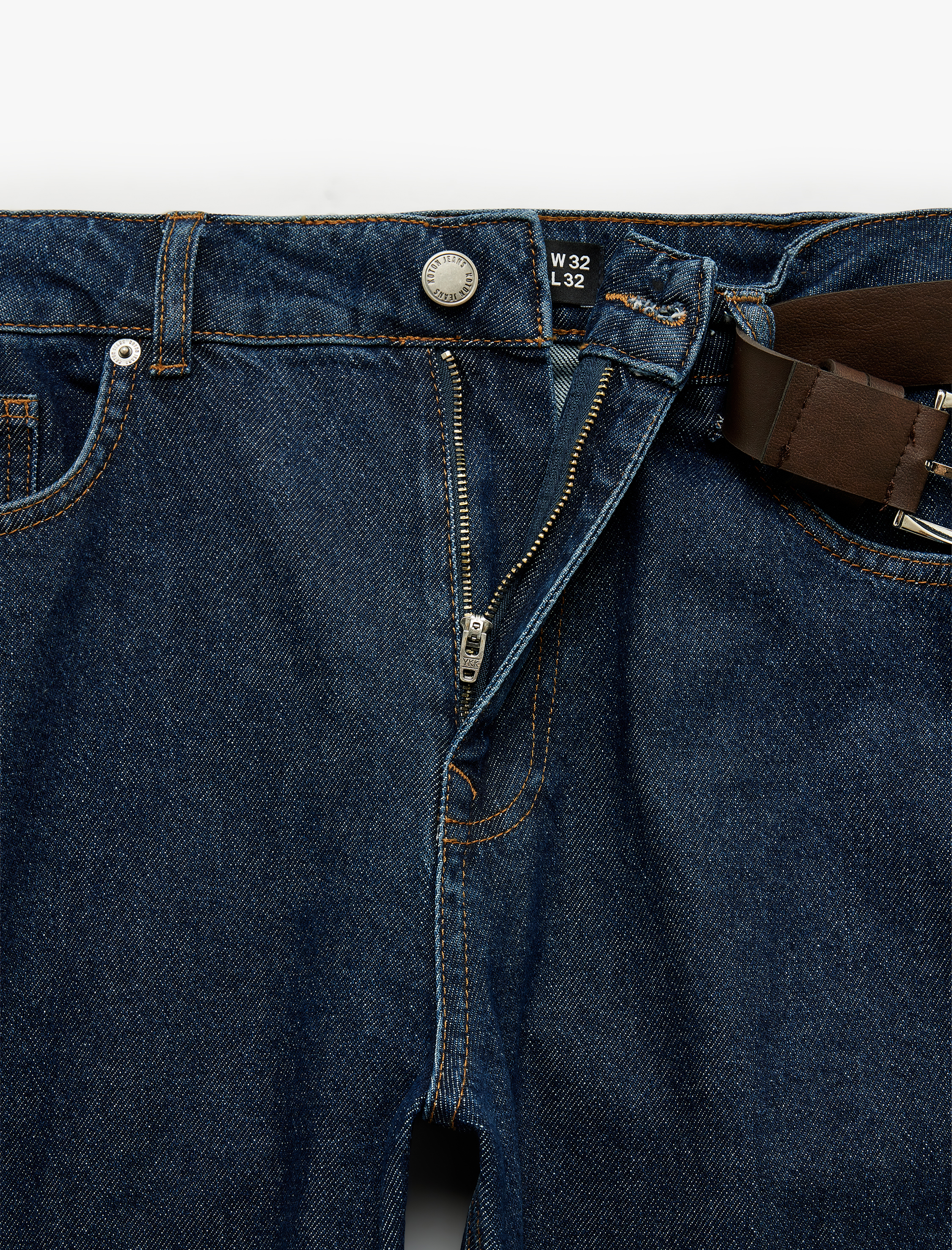   Pamuklu Beş Cepli Kemerli Tapered Jean Pantolon - Joe Jean