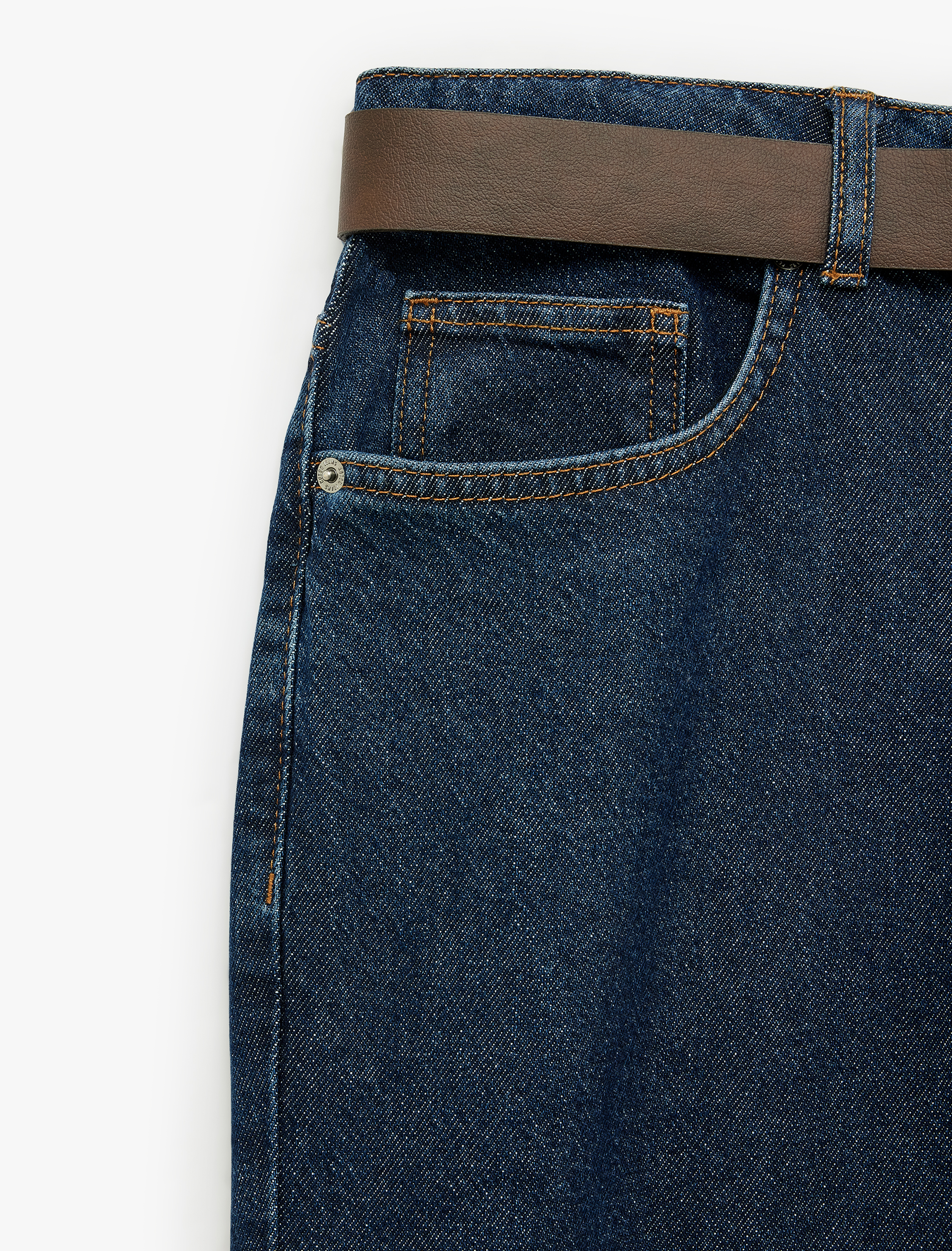   Pamuklu Beş Cepli Kemerli Tapered Jean Pantolon - Joe Jean