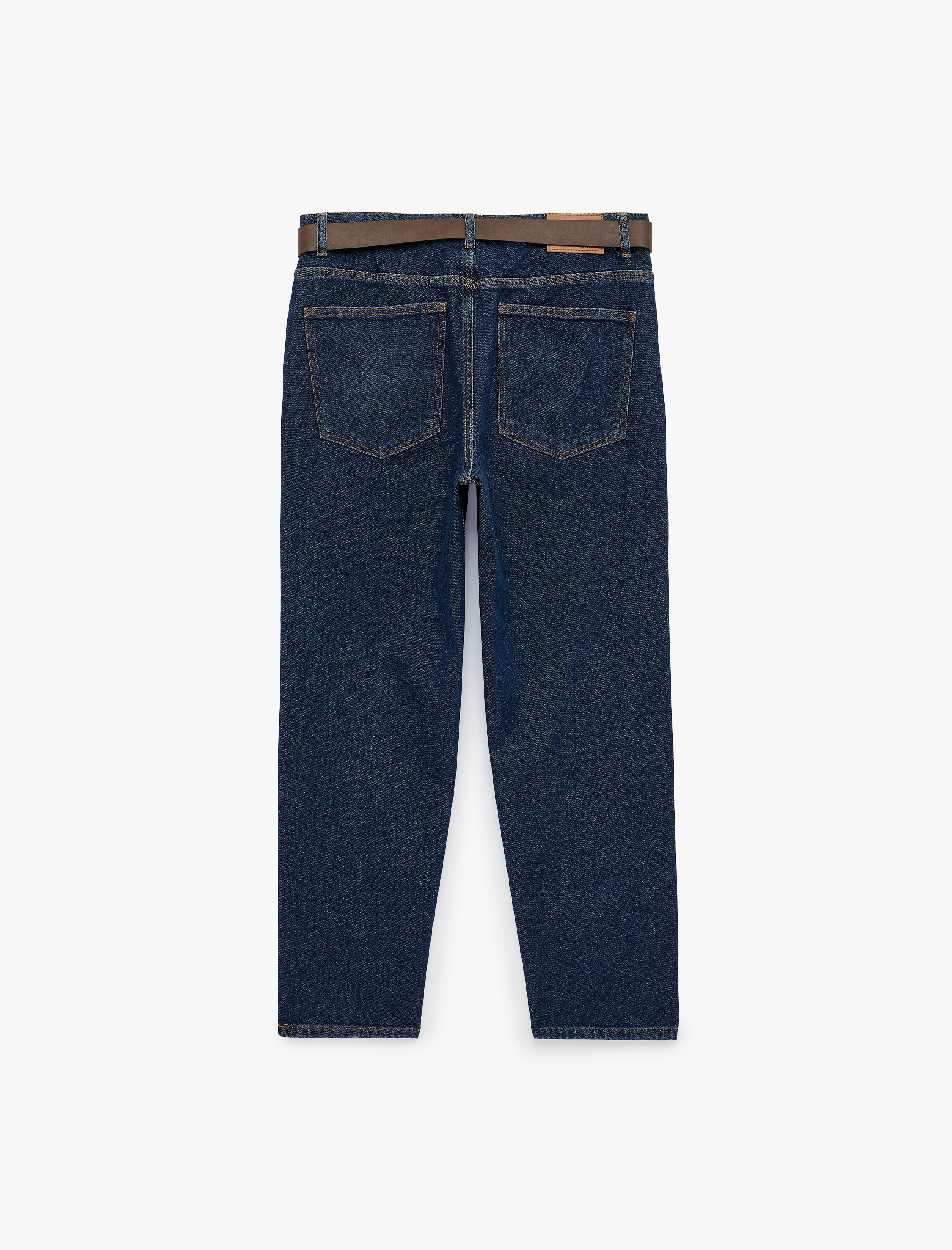   Pamuklu Beş Cepli Kemerli Tapered Jean Pantolon - Joe Jean