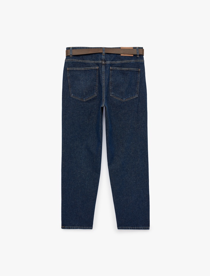  Pamuklu Beş Cepli Kemerli Tapered Jean Pantolon - Joe Jean