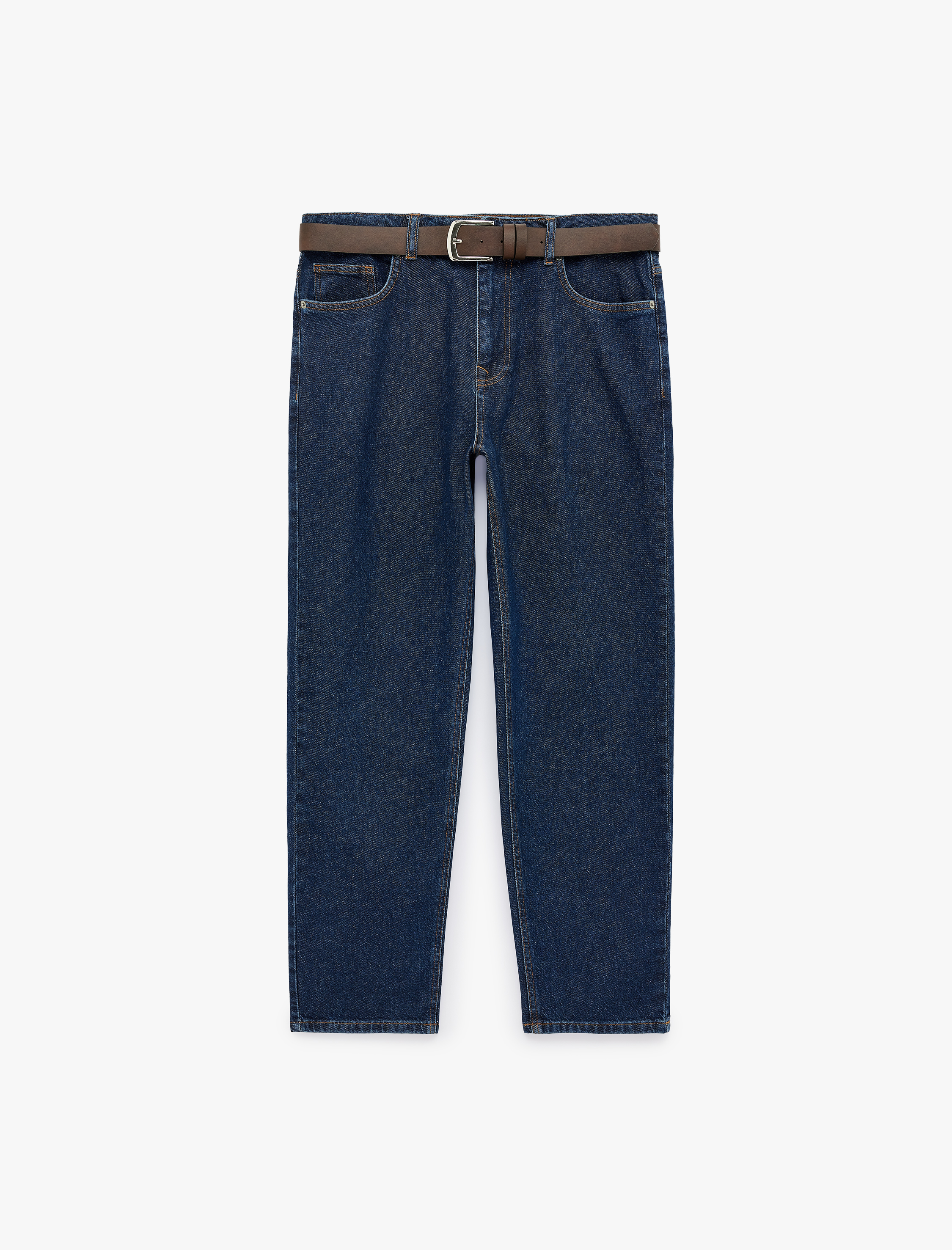   Pamuklu Beş Cepli Kemerli Tapered Jean Pantolon - Joe Jean