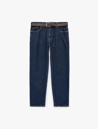 Pamuklu Beş Cepli Kemerli Tapered Jean Pantolon - Joe Jean