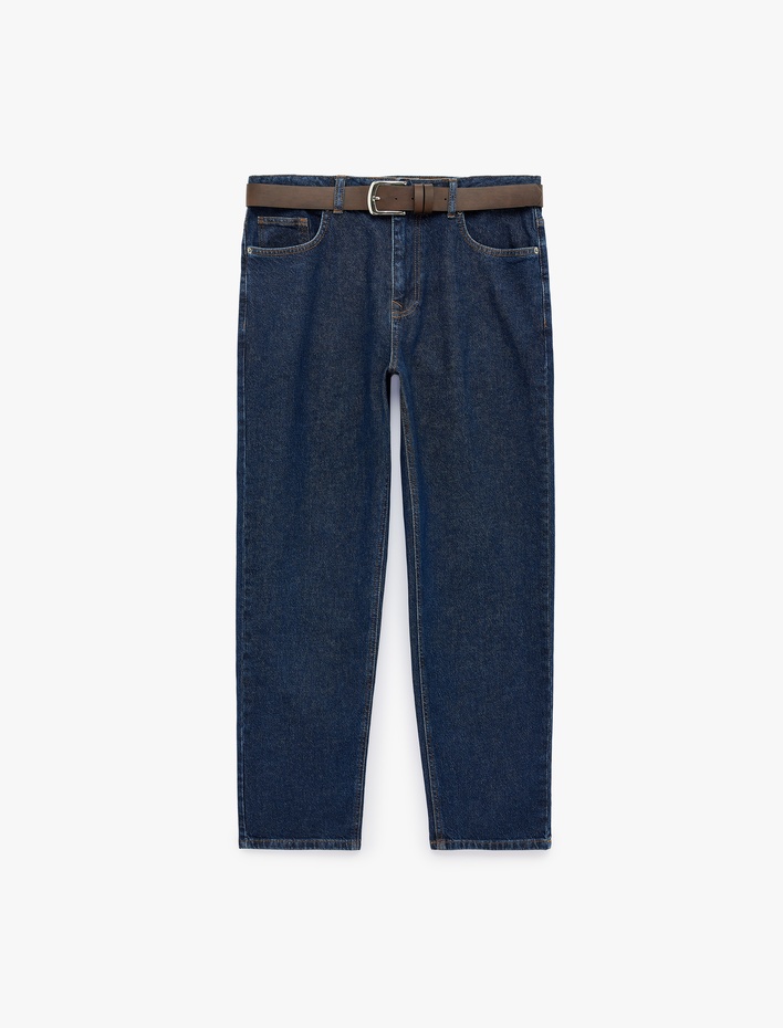  Pamuklu Beş Cepli Kemerli Tapered Jean Pantolon - Joe Jean