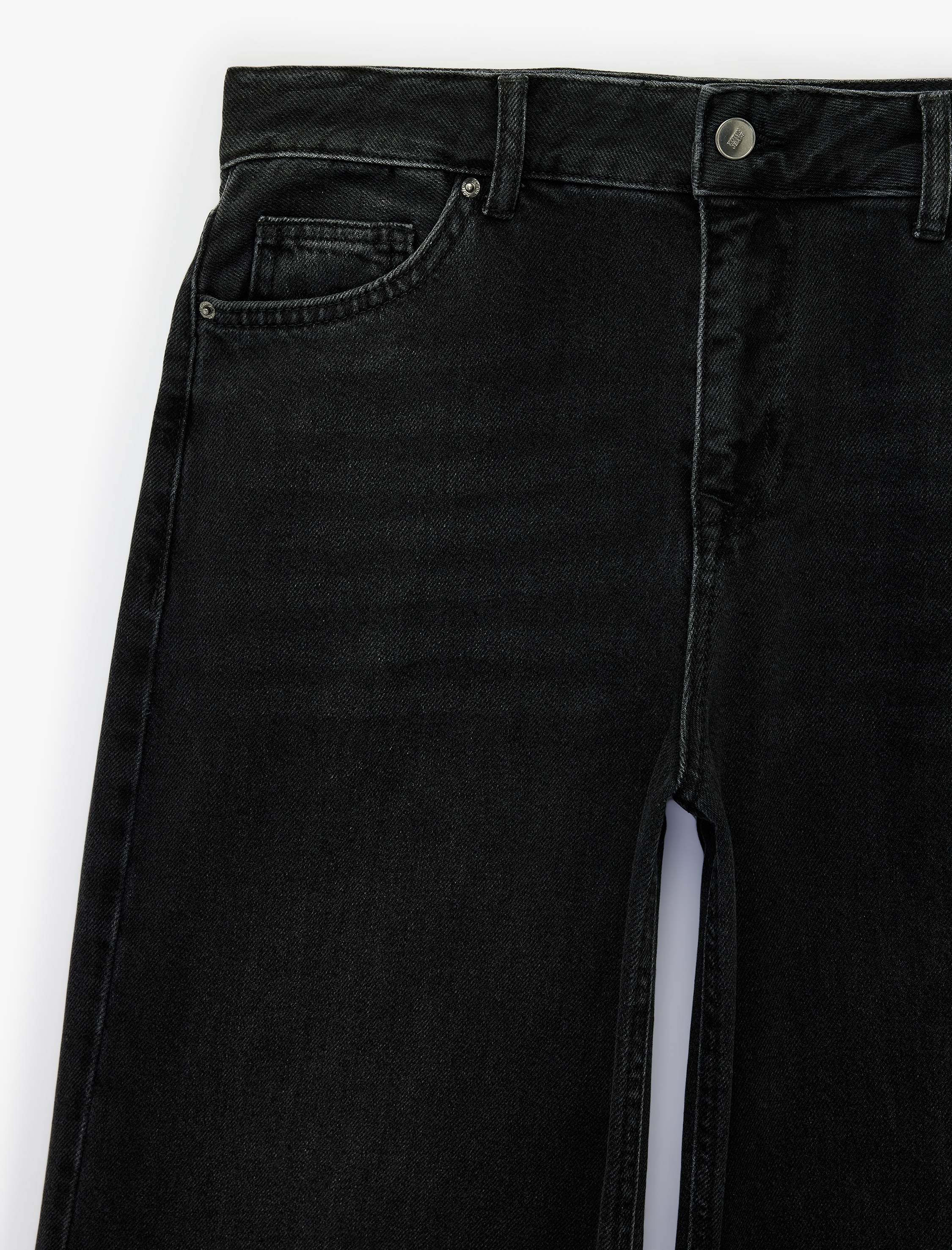   Düşük Bel Cepli Bol Kesim Pamuklu Denim Pantolon - Loose Straight Fit Jean