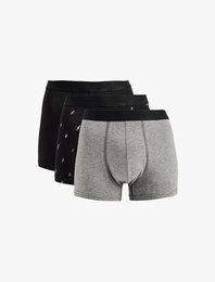 Rahat Kalıp Pamuklu Desenli 3’lü Boxer Seti