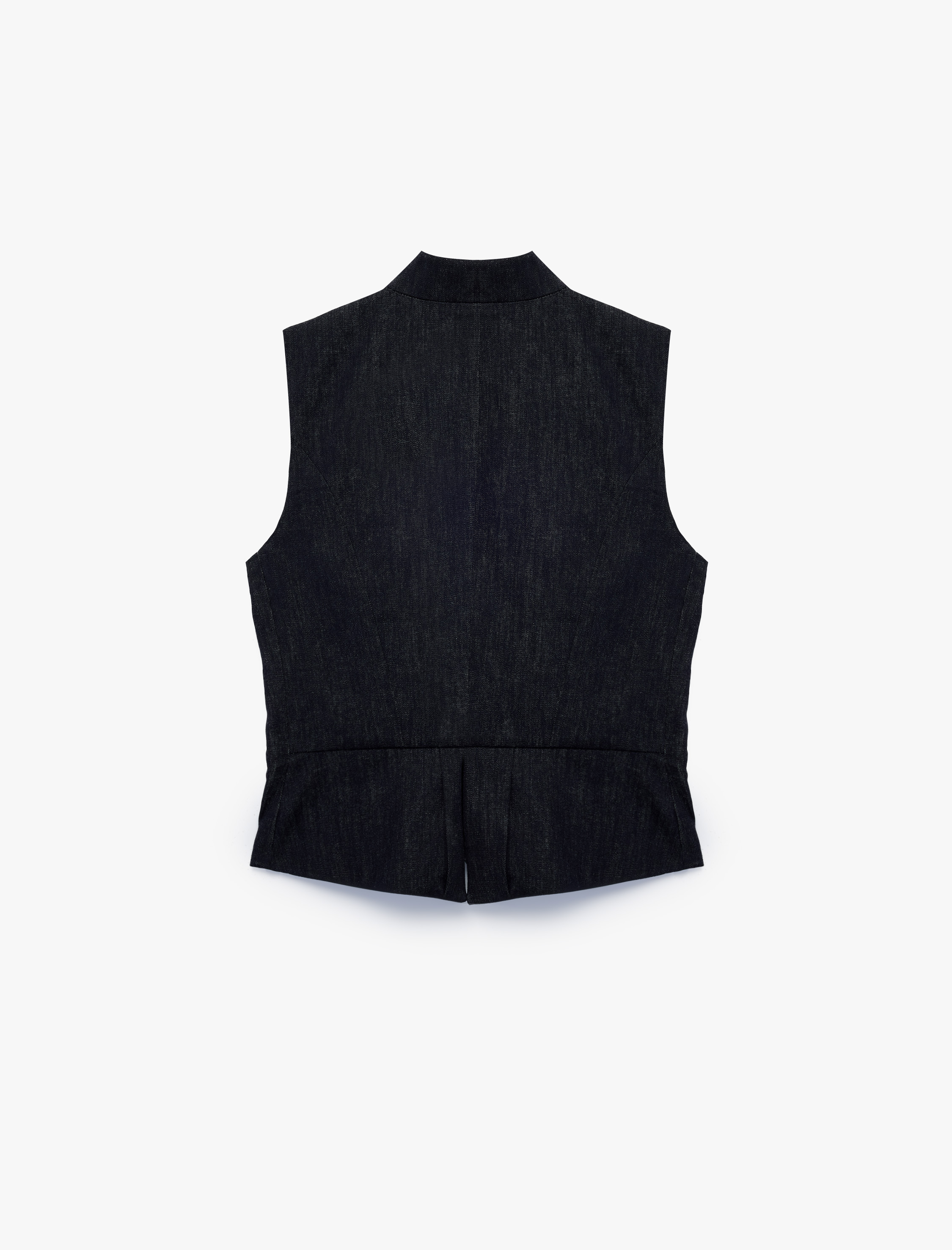   Metal Düğmeli Cepli Şal Yaka Kolsuz Blazer Yelek