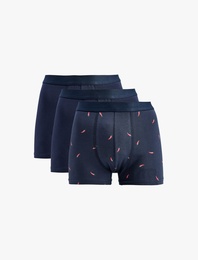 Pamuklu Rahat Kalıp Desenli 3’lü Boxer Seti