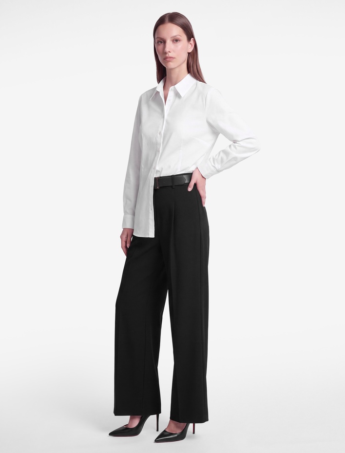  Klasik Yaka Düğmeli Regular Fit Basic Uzun Kollu Poplin Gömlek