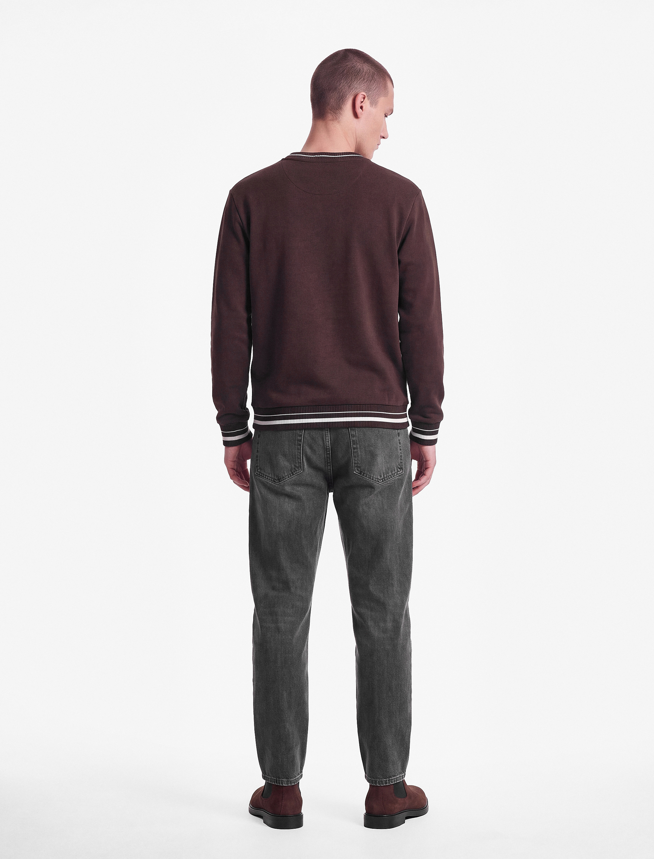   Şardonlu Uzun Kollu Nakışlı Bisiklet Yaka Sweatshirt