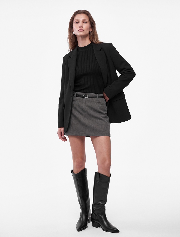  Koton X Selected by Şahika Ercümen - A Kesim Slim Kemerli Mini Etek