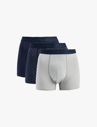 Rahat Kalıp Desenli Pamuklu 3’lü Boxer Seti