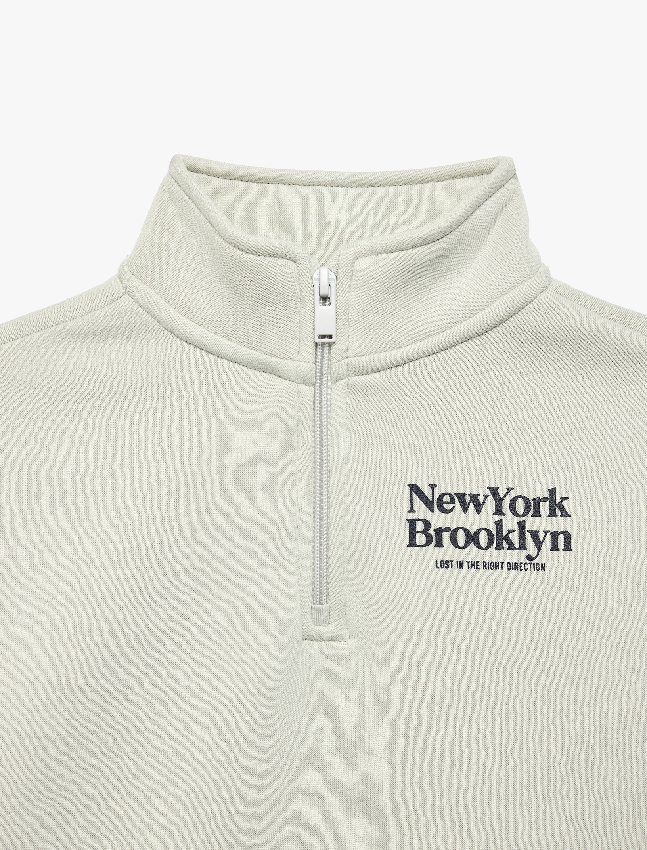  Erkek Çocuk Baskılı Şardonlu Uzun Kollu Yarım Fermuarlı Dik Yaka Sweatshirt