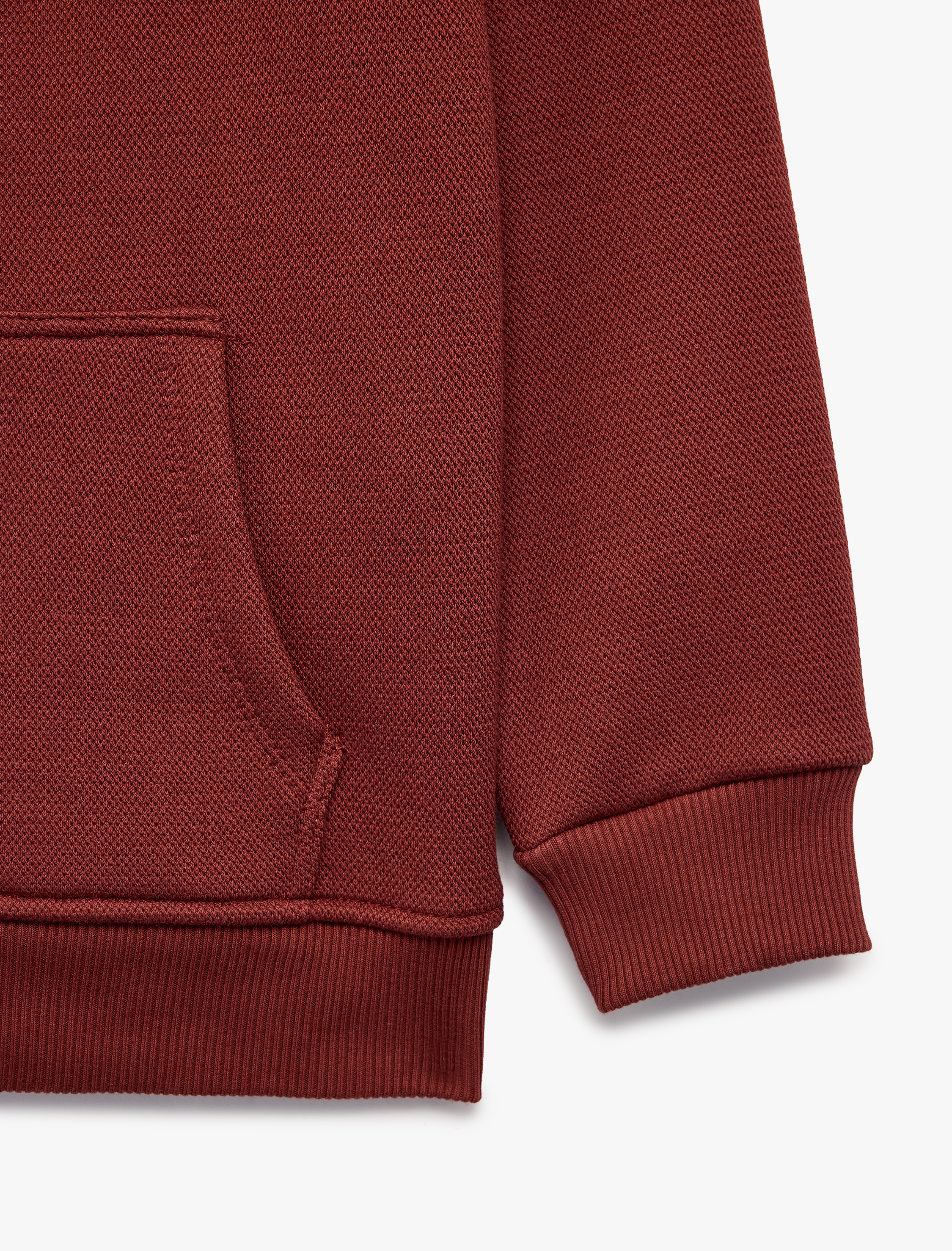  Erkek Çocuk Kanguru Cepli Uzun Kollu Yarım Fermuarlı Dik Yaka Sweatshirt