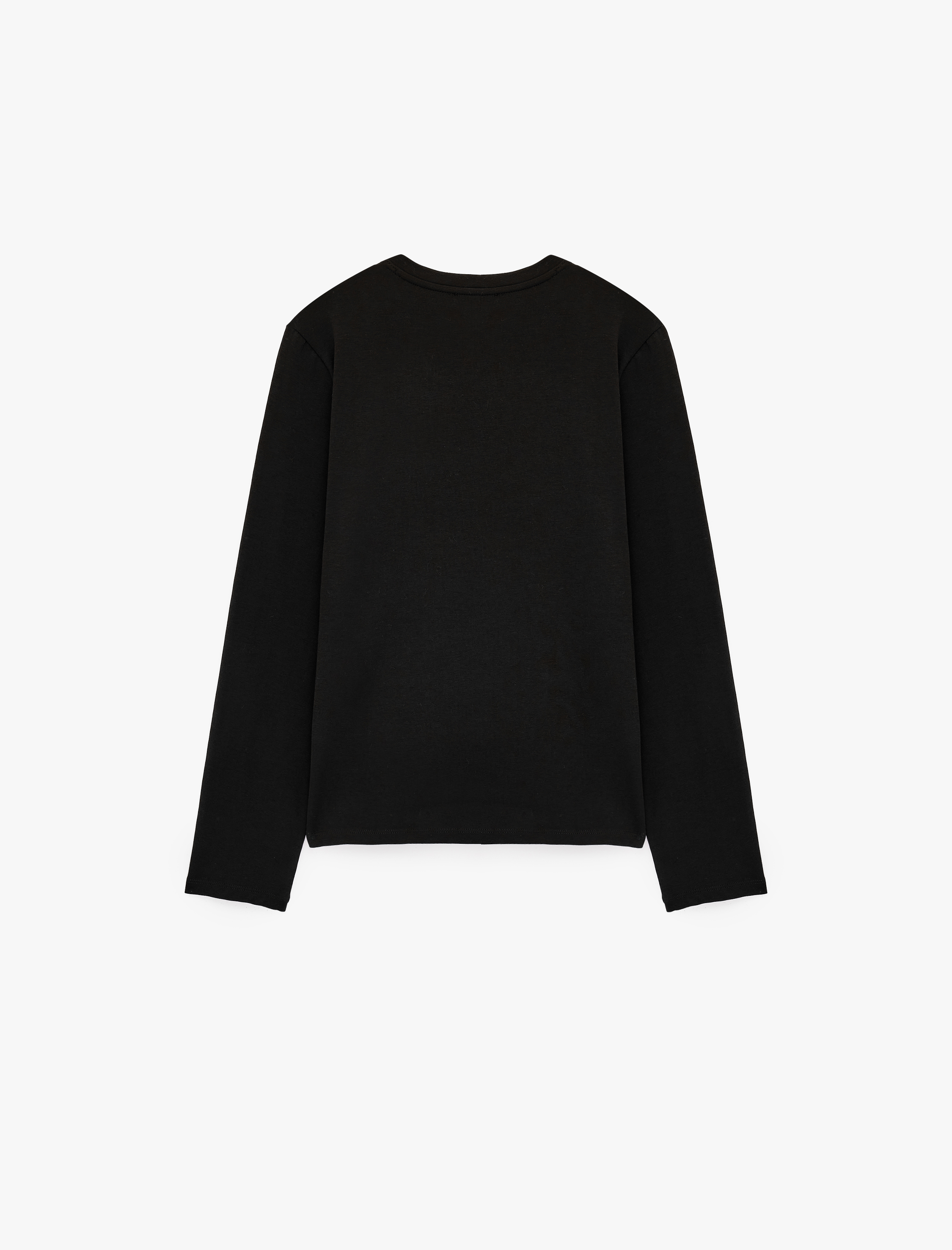   Koton X Sibil Çetinkaya - Bisiklet Yaka Uzun Kollu Parıltılı Taşlı Tişört Slim Fit Pamuklu