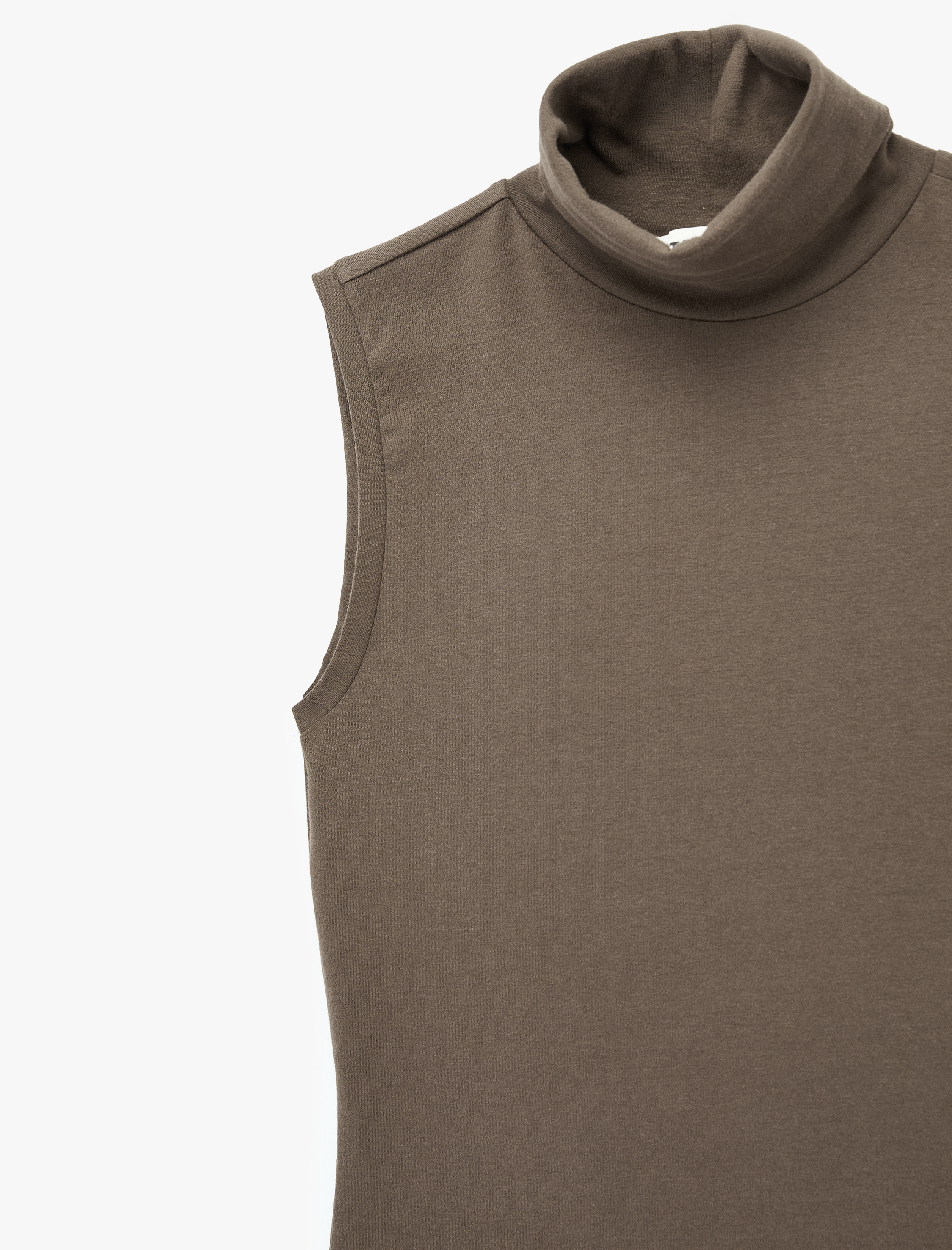   Pamuklu Slim Fit Dik Yaka Kolsuz Bluz