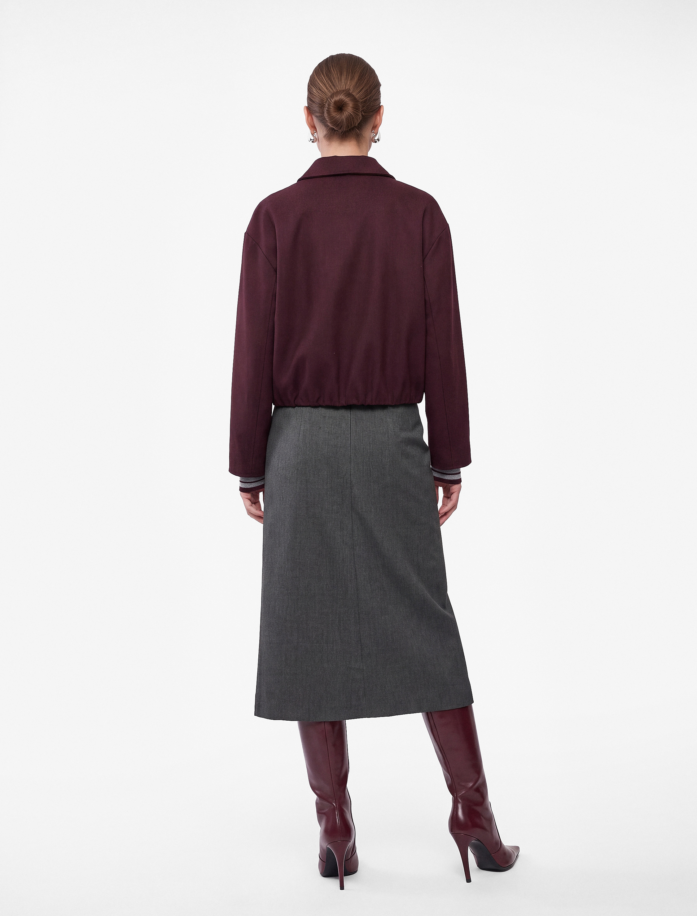   Koton X Selected by Şahika Ercümen - Pileli Kısa Bomber Ceket Fermuarlı Uzun Kollu