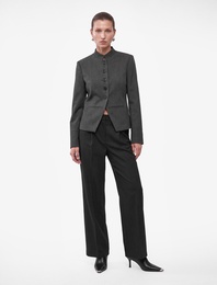 Koton X Selected by Şahika Ercümen -  Slim Fit Cepli Uzun Kollu Mandarin Yaka Ceket